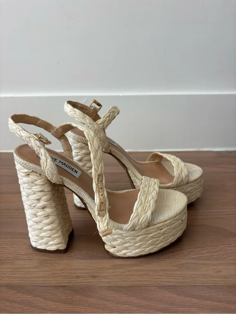 Steve Madden Braided Platform Heels with Ankle Wrap